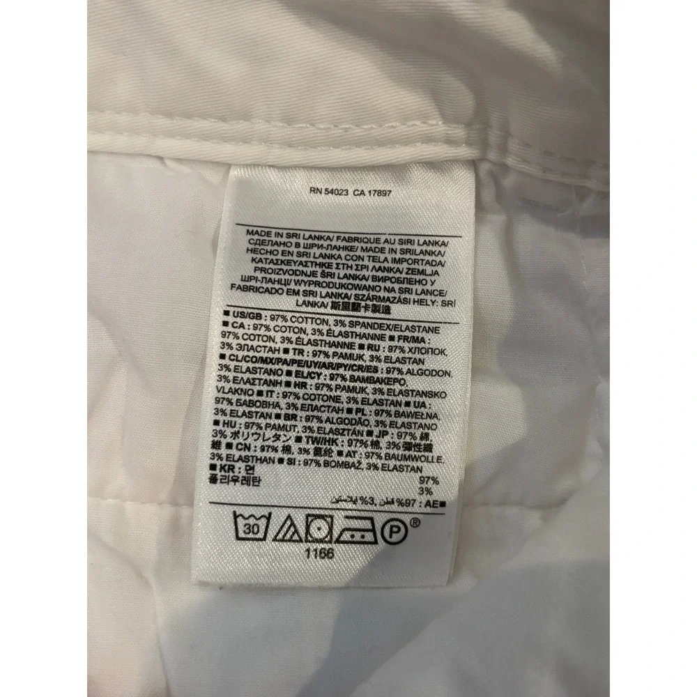 Banana Republic City Chino Pants Womens 4 Off White Cream Straight Leg Stretch